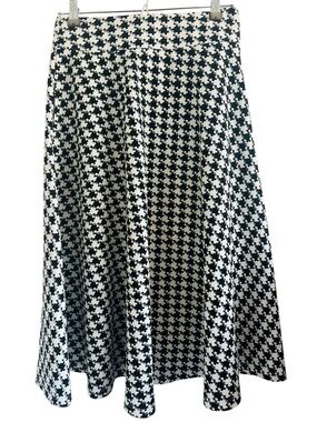 Unique Vintage Black & White Houndstooth Vivian Swing Skirt